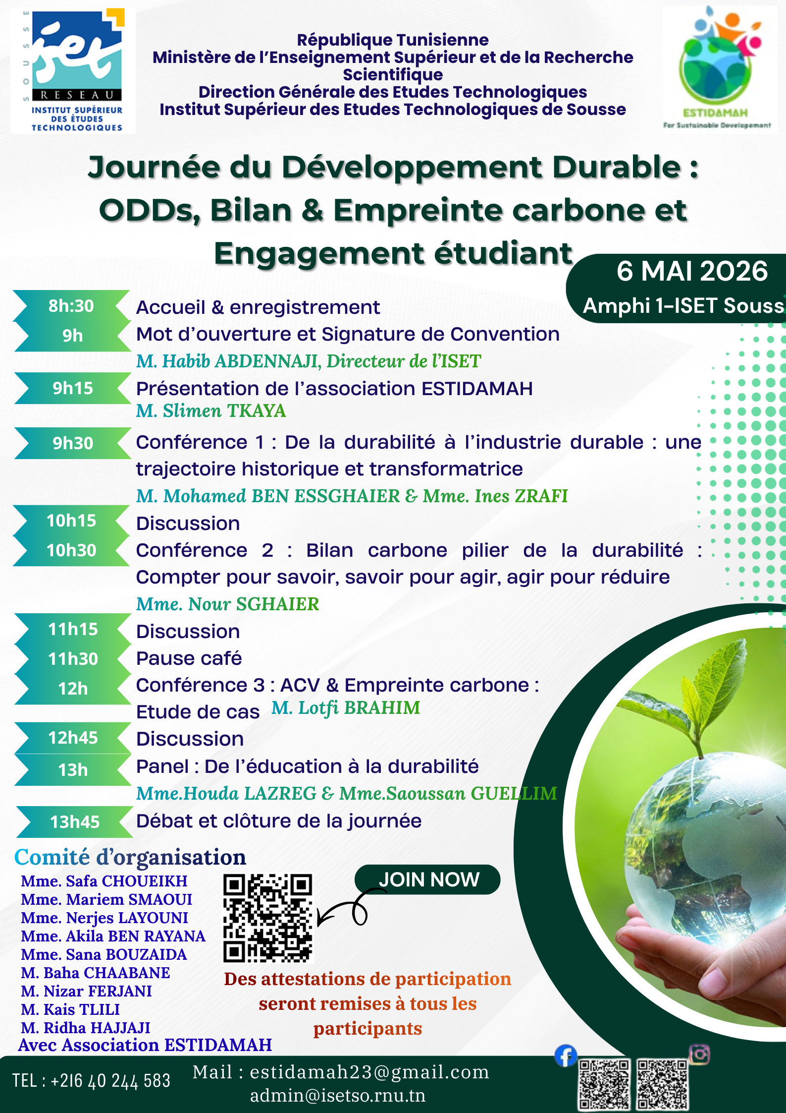 Journée du développement durable: ODDs, Bilan &amp; Empreinte carbone et Engagement étudiant