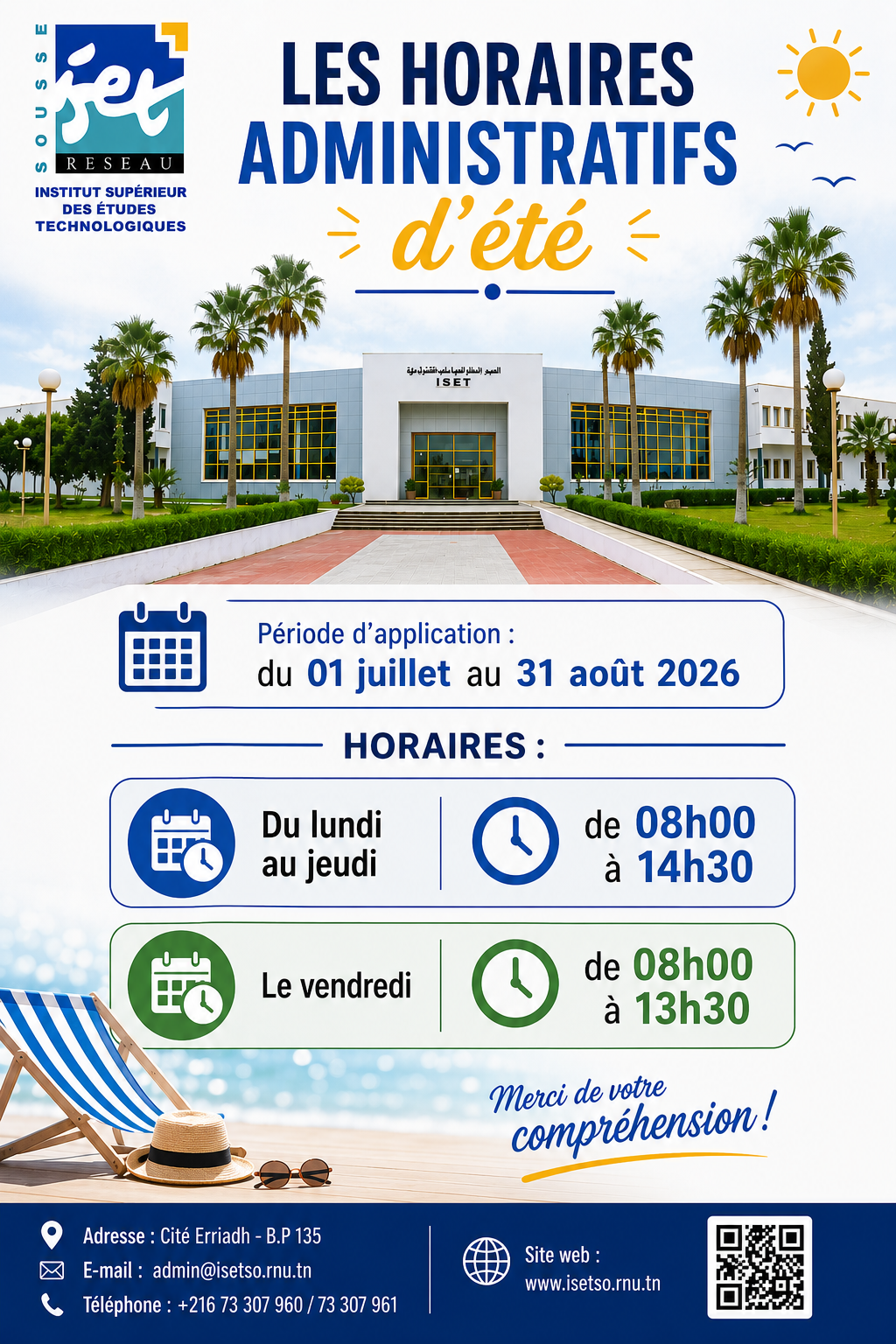 Les horaires administratifs d'été